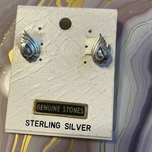 NWT Sterling Silver Earrings with Blue Topaz